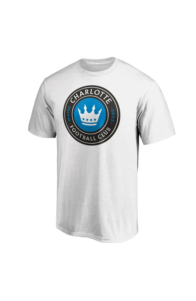 FANATICS Men's Fanatics Branded White Charlotte FC Primary Logo Team T-Shirt, Alternate, color, 