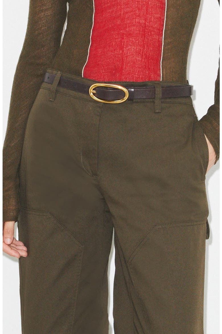 Large Pierced Leather Buckle Belt, Alternate, color, AMARENA