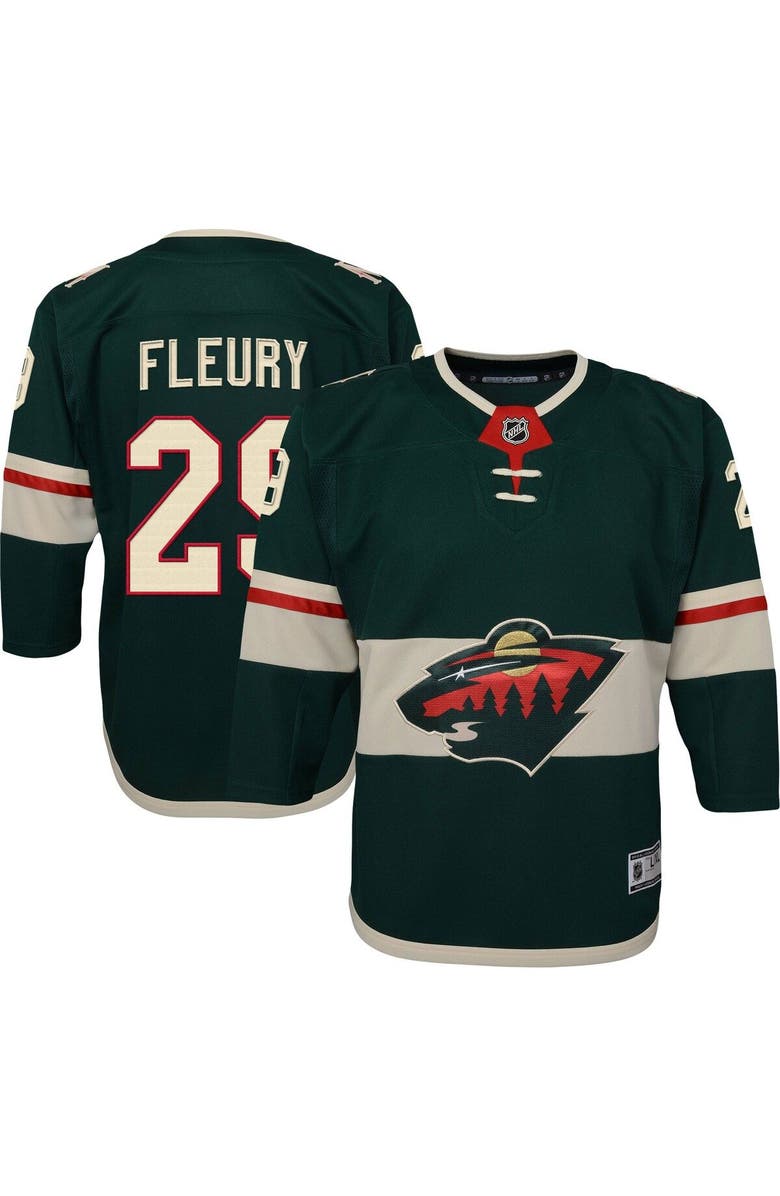 Outerstuff Youth Marc-Andre Fleury Green Minnesota Wild Home Premier Player Jersey, Main, color, 