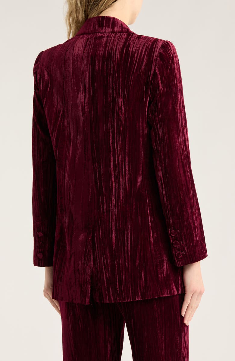 L'AGENCE Aimee Oversize Double Breasted Velvet Blazer, Alternate, color, Dark Port Velvet