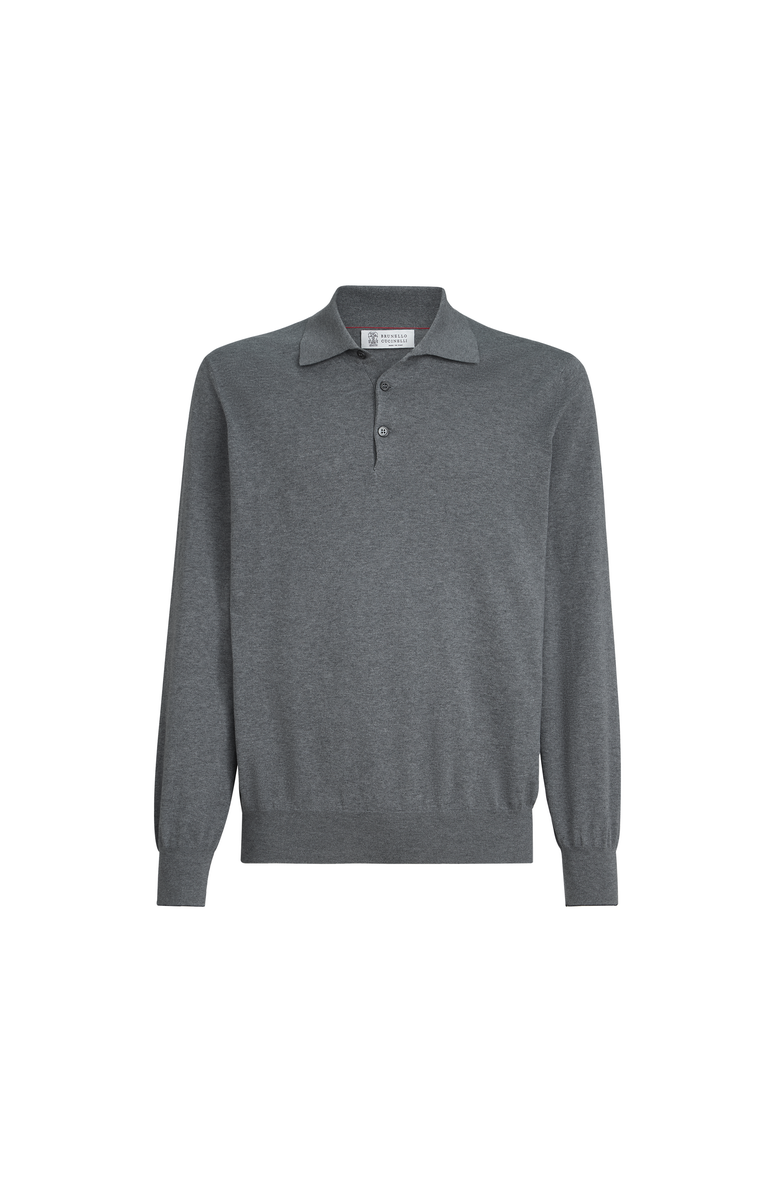 Brunello Cucinelli Polo-style sweater, Alternate, color, Dark Grey