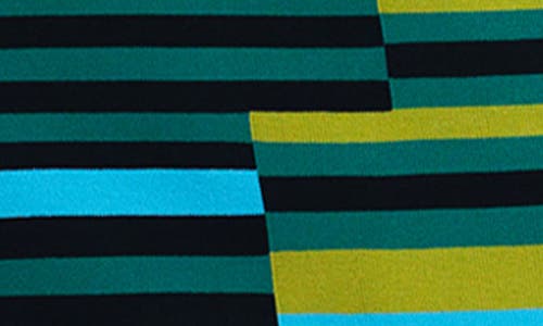 Desigual Disconnected Stripe Knit Dress In Green/blue Multi