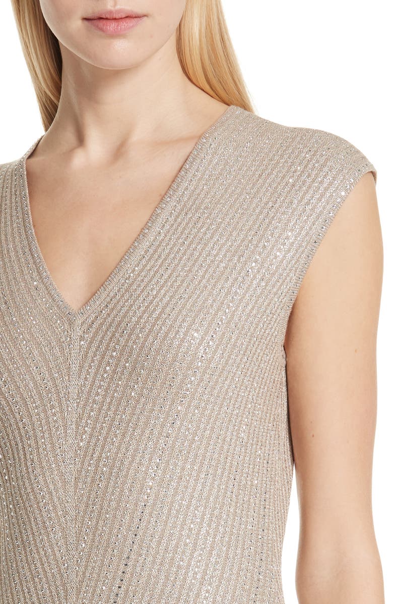 St. John Collection Brielle Knit V-Neck Gown, Alternate, color, 