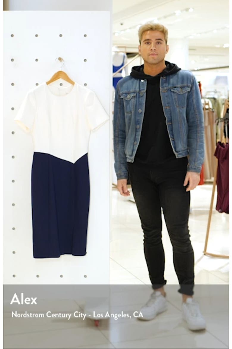 Ella Colorblock Crepe Sheath Dress video