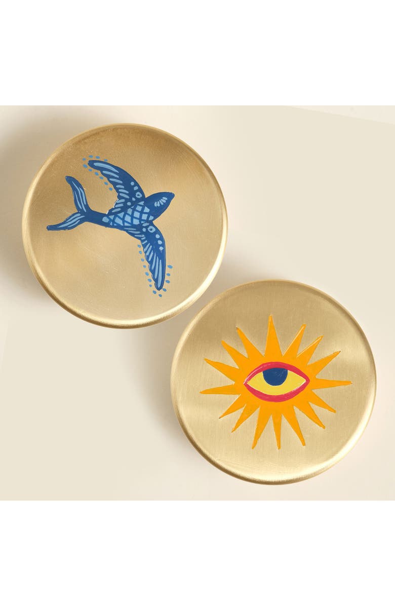 Zsa Zsa Zsu Lotus Brass Decorative Box 2 Pcs Set, Alternate, color, Gold