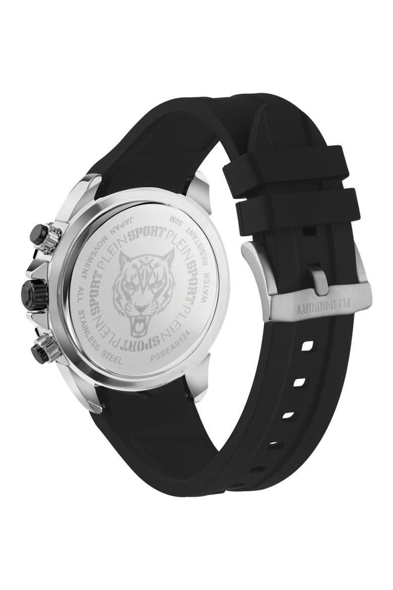 Impact Leather Strap Watch, Alternate, color, STAINLESS STEEL