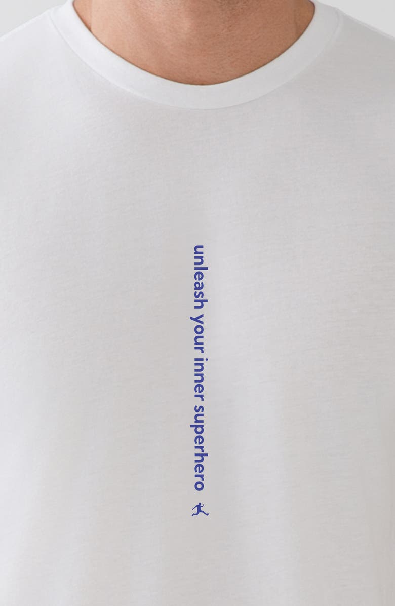 BORED REBEL Unleash Your Inner Superhero Crewneck Graphic Undershirt, Alternate, color, White