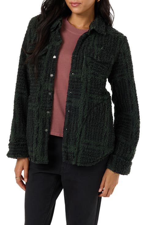 Zuma High Pile Plaid Shirt Jacket
