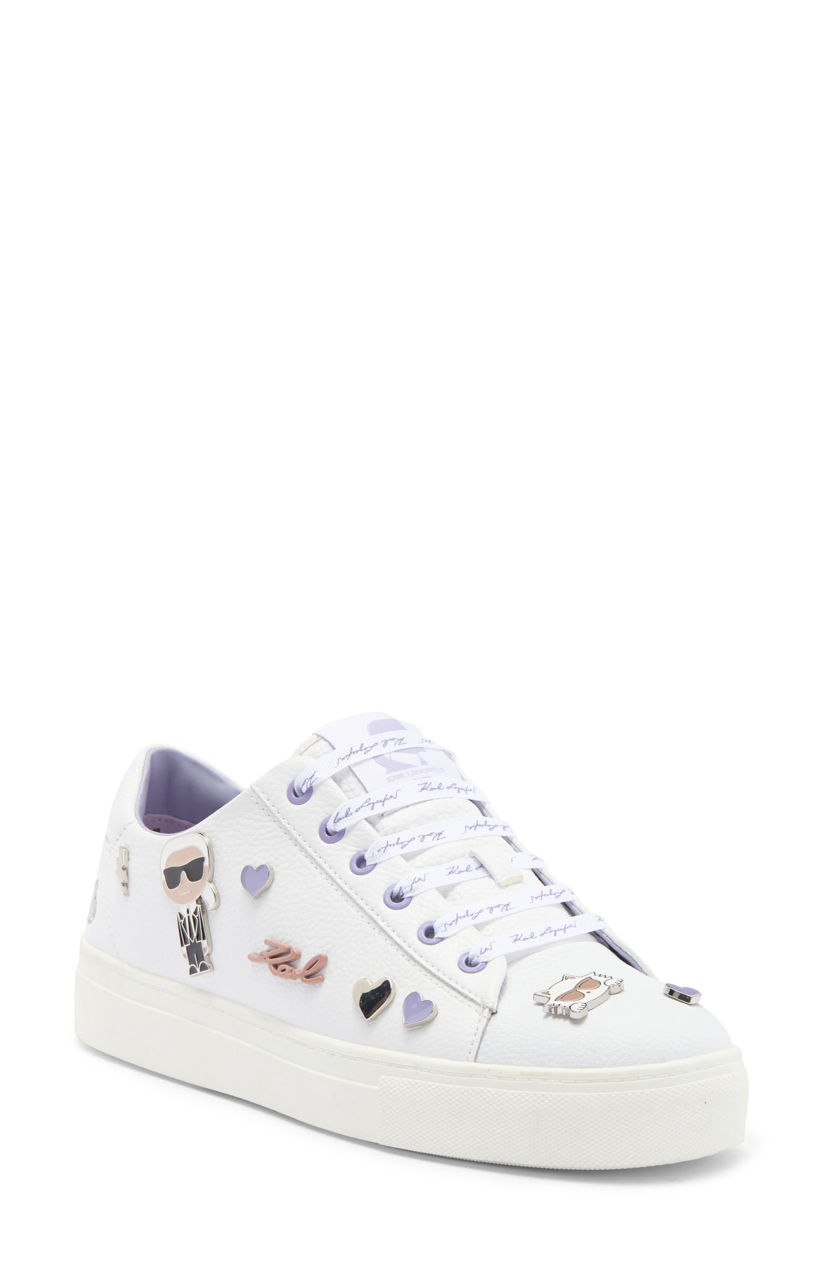 Cate Pins Lace-Up Sneaker, Main, color, WHITE/ PERIWINKLE