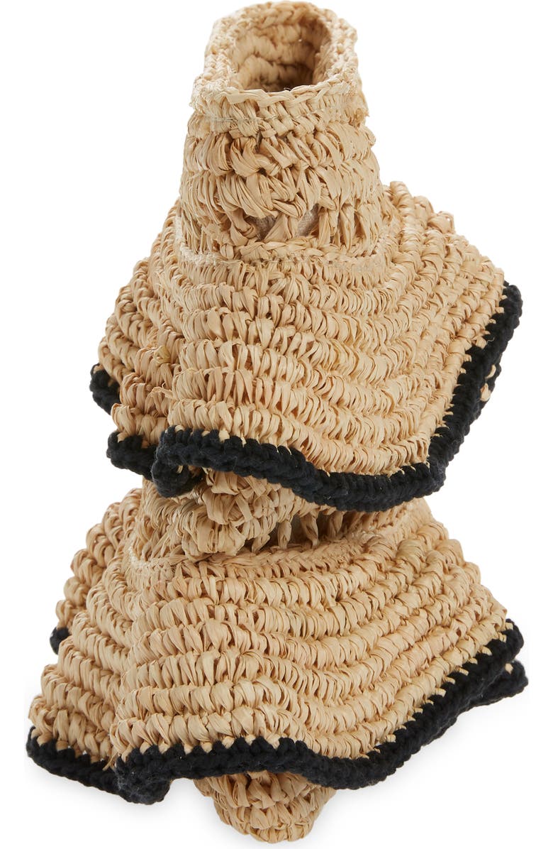 BTB Los Angeles Joey Ruffle Raffia Clutch, Alternate, color,