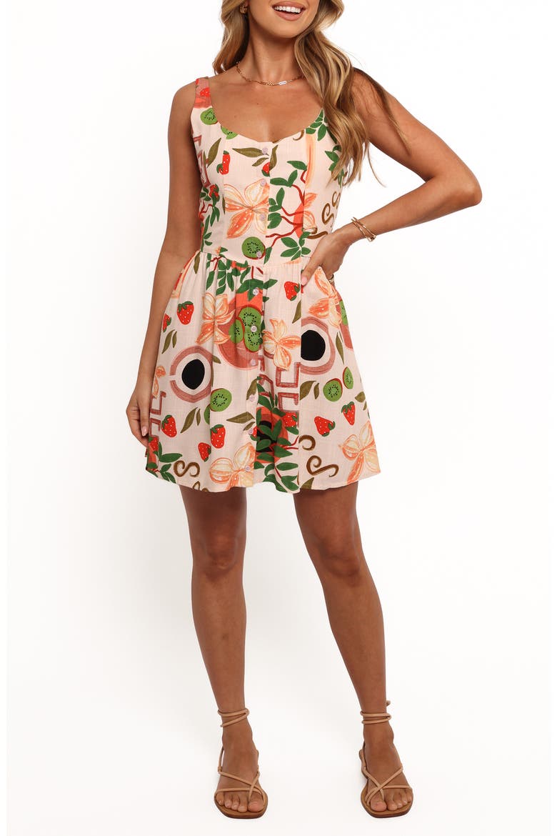 Emmaline Print Sleeveless Minidress, Main, color, ELODIE