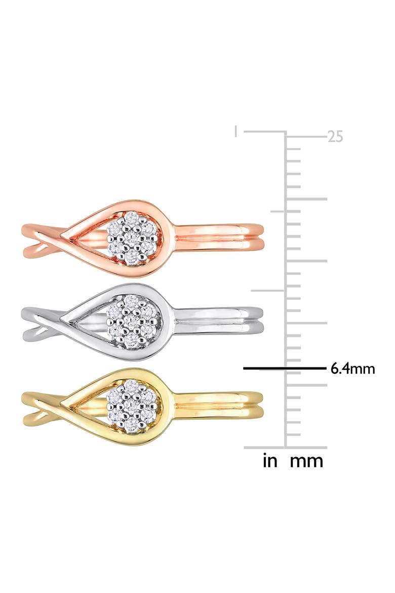 Set Of 3 Infinity Diamond Rings - 0.21ct., Alternate, color, MULTI