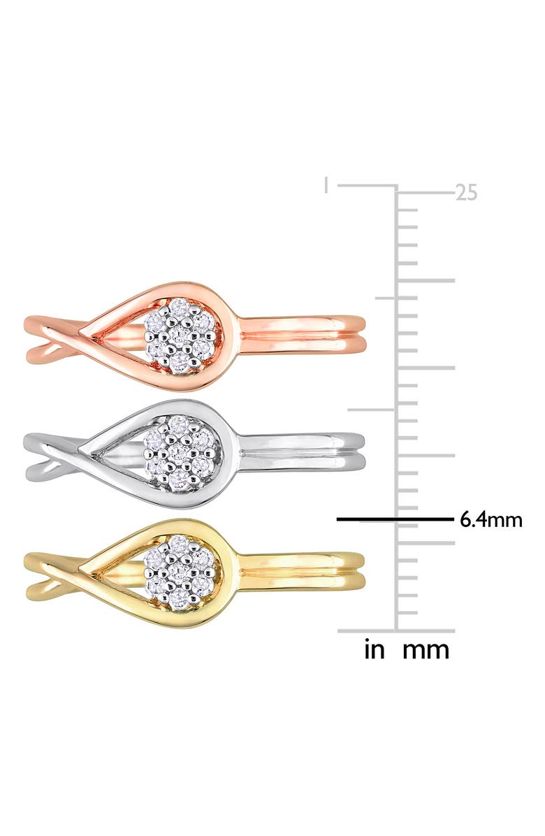 DELMAR Set Of 3 Infinity Diamond Rings - 0.21ct., Alternate, color, Multi