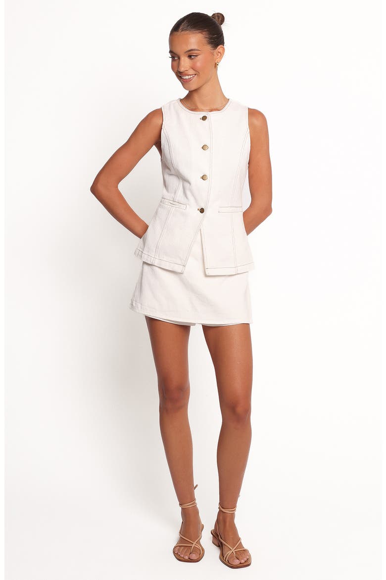 Kristy Denim Vest, Alternate, color, WHITE