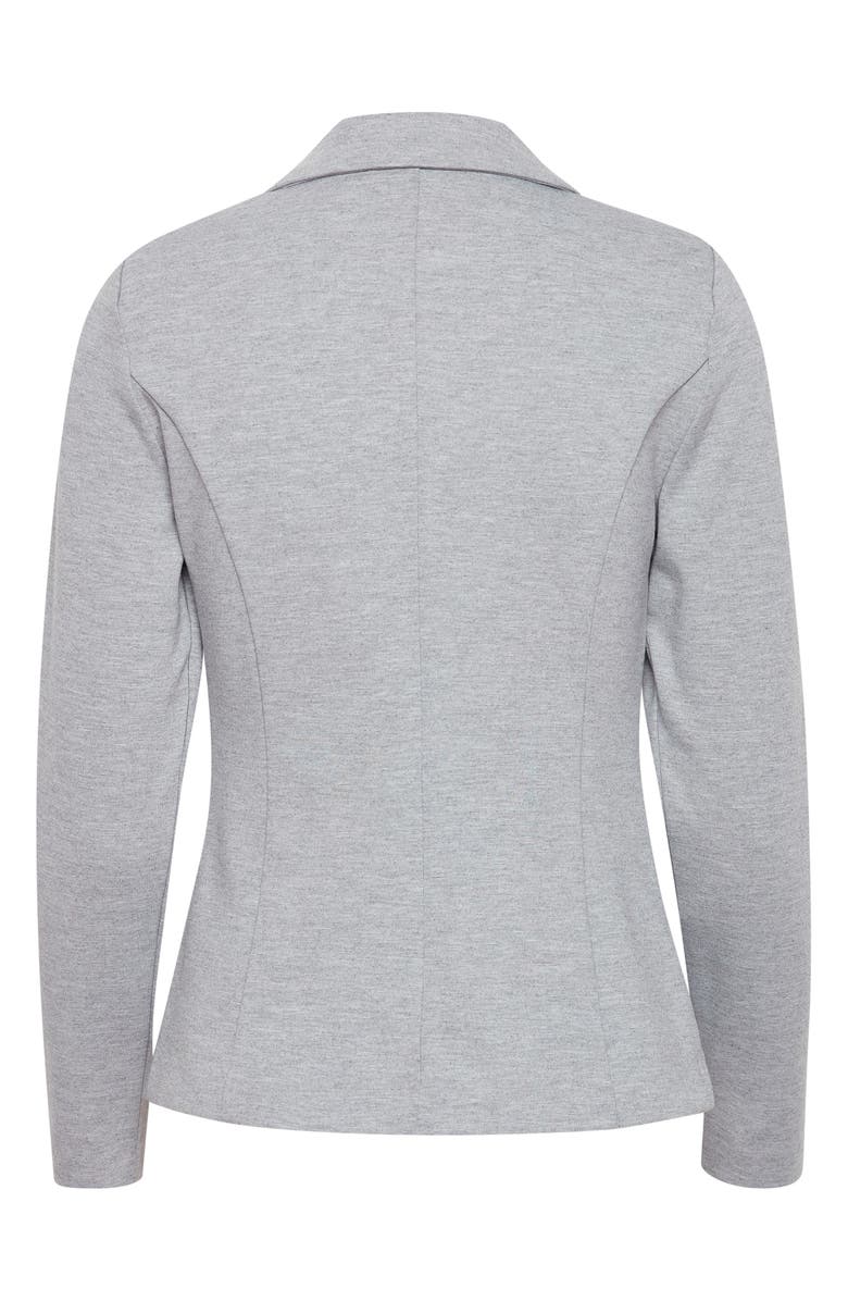 ICHI Regular Notch Lapel Ponte Blazer, Alternate, color, Grey Melange