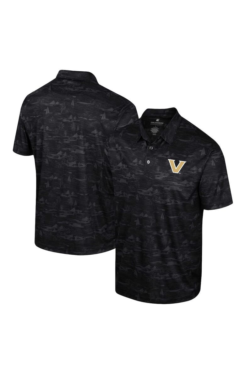 COLOSSEUM Men's Colosseum Black Vanderbilt Commodores Daly Print Polo, Main, color, Black