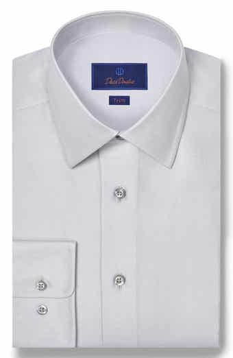 Trim Fit Pin Dot Cotton & Silk Dress Shirt