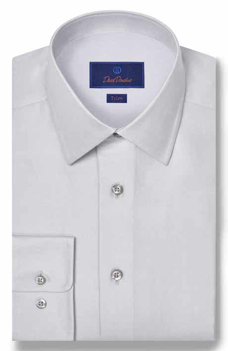 Trim Fit Pin Dot Cotton & Silk Dress Shirt