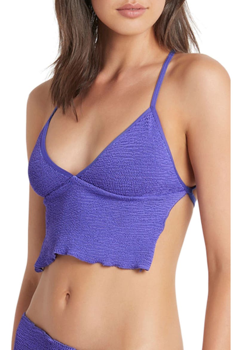 Simone Longline Bikini Top, Alternate, color, ACID PURPLE