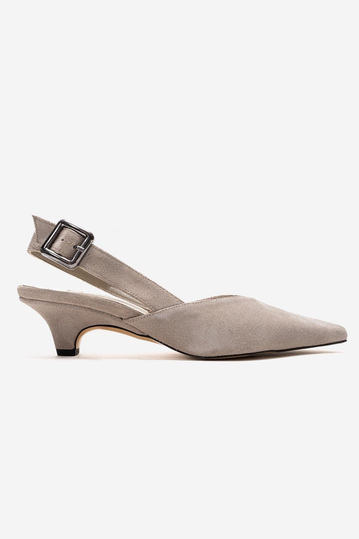 Dioris Leather Slingback Kitten Heel Pump, Alternate, color, Beige Suede