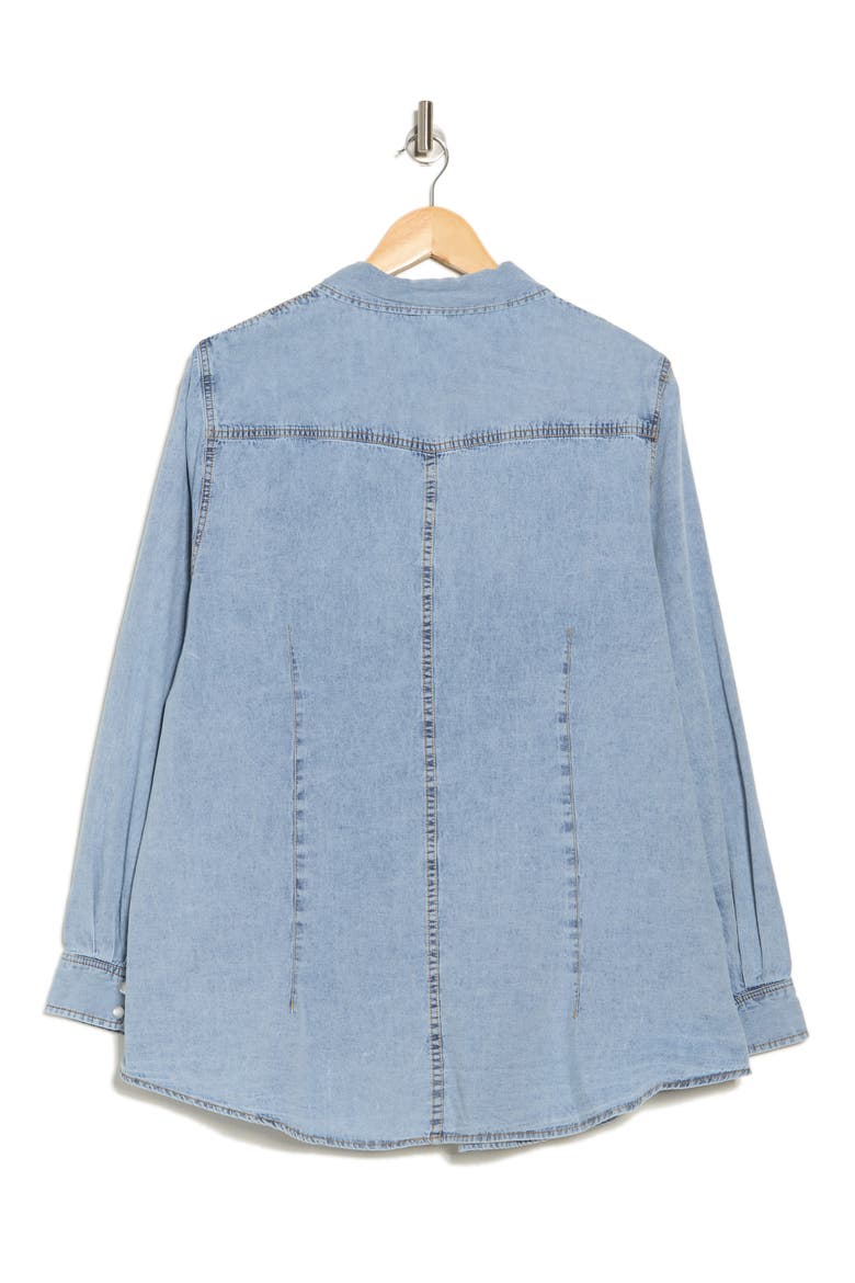 Western Long Sleeve Denim Shirt, Alternate, color, LIGHT BLUE WASH