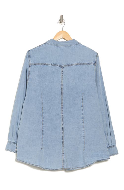 Dr2 By Daniel Rainn Western Long Sleeve Denim Shirt In Light Blue Wash