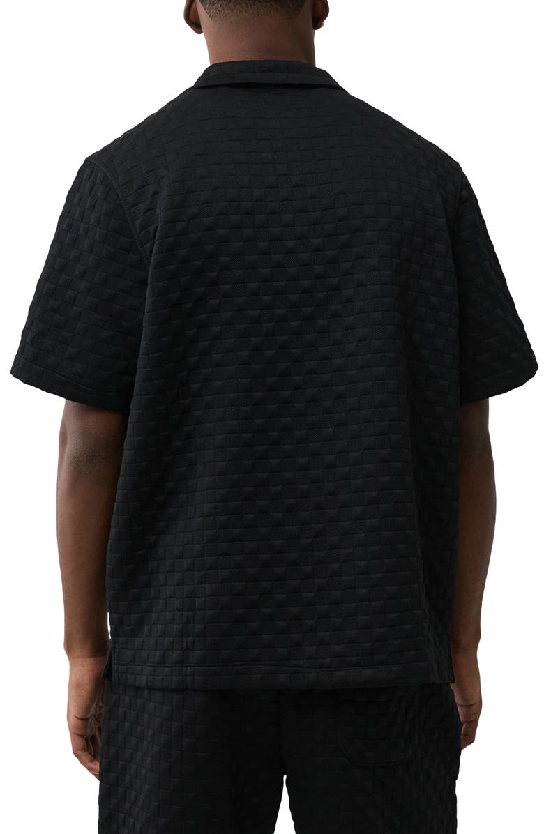True Religion Check Camp Shirt, Alternate, color, Jet Black