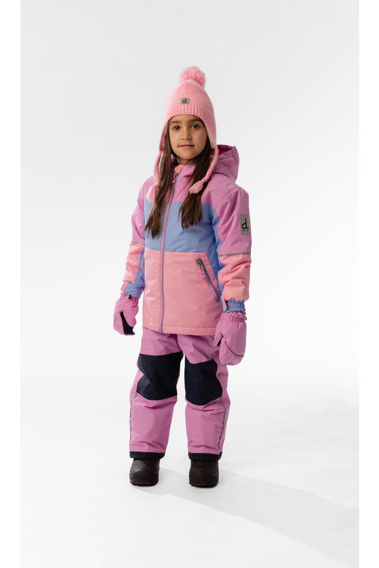 Chill Lightweight Hooded Jacket & Foot Strap Pants Two Piece Snowsuit, Alternate, color, Pink, Blue and Mauve