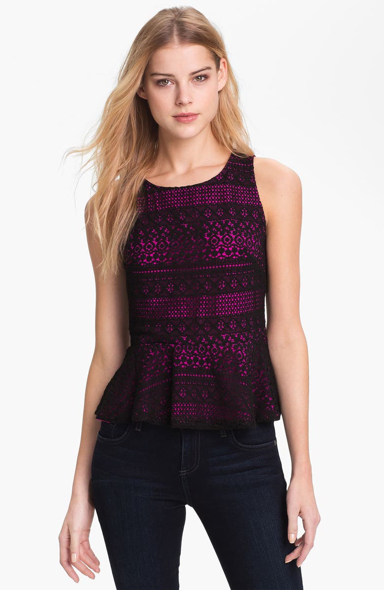 Eight Sixty Lace Peplum Top, Main, color, 