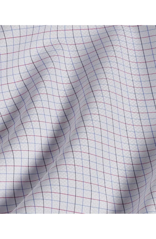 David Donahue Regular Fit Dobby Tattersall Check Dress Shirt In White/berry