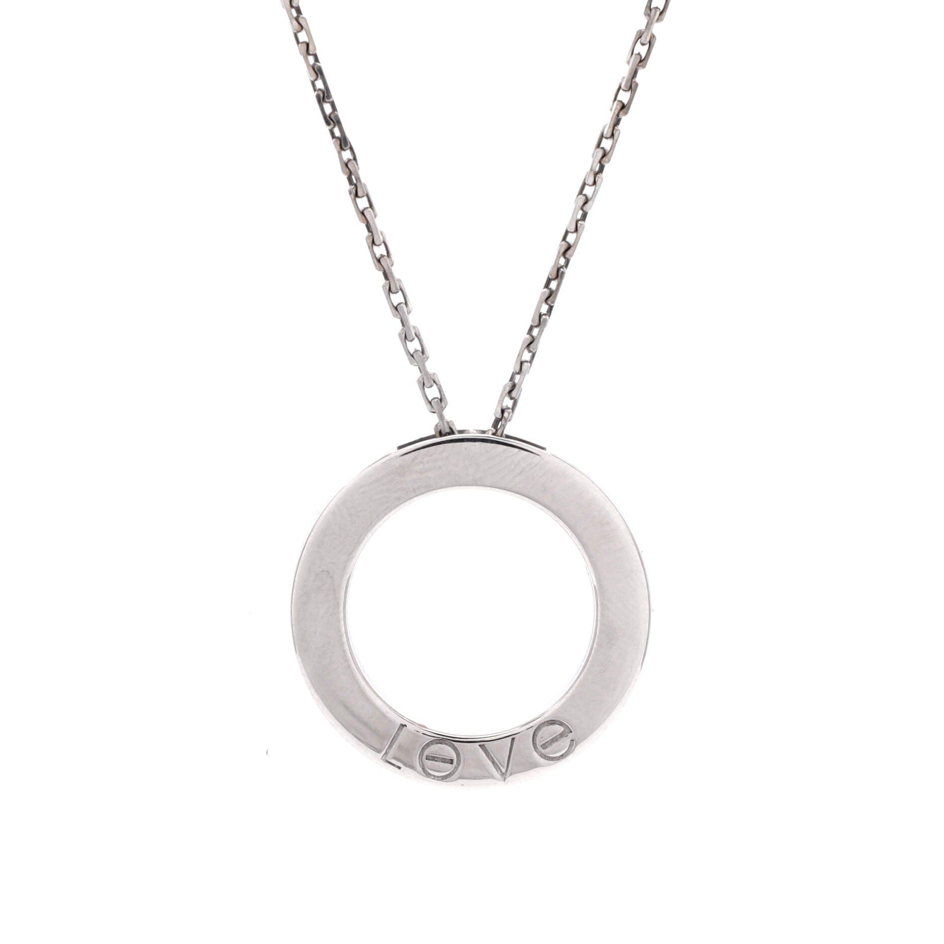 6 Diamonds Love Pendant Necklace 18K White Gold and Diamonds, Main, color, Metallic Gold