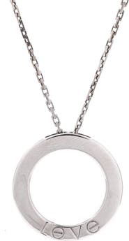 Pre-Owned Cartier 6 Diamonds Love Pendant Necklace 18K White Gold and Diamonds