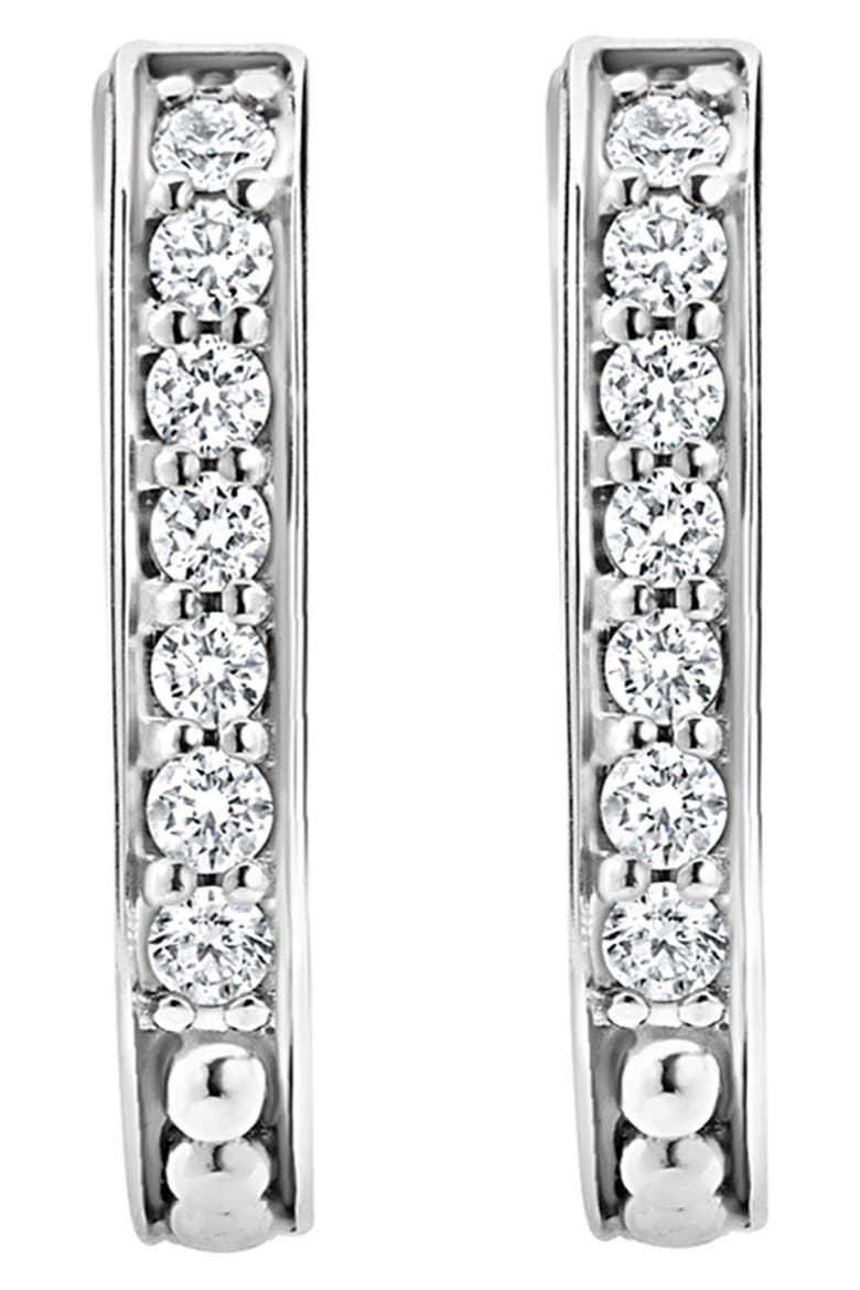 Caviar Spark Linear Diamond Hoop Earrings, Alternate, color, SILVER