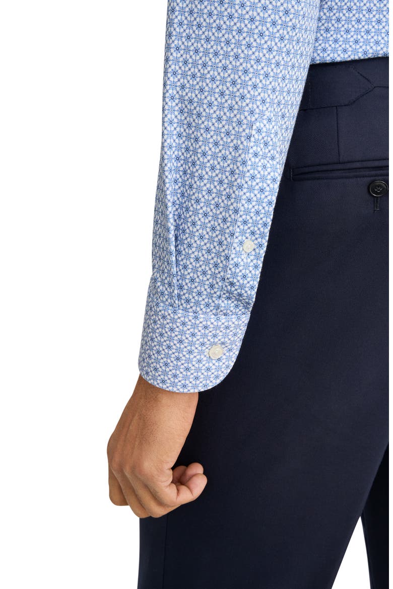 Slim Fit Geo Stretch Jersey Dress Shirt, Alternate, color, MEDIUM BLUE