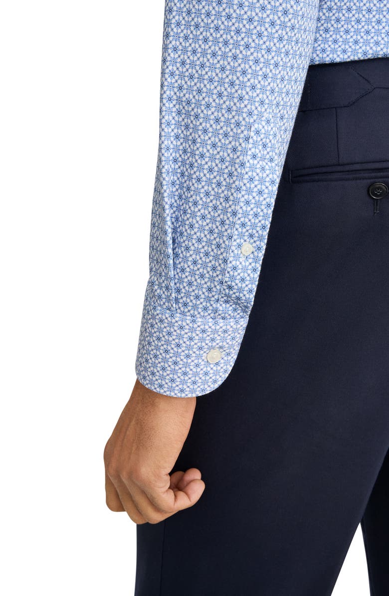 Eton Slim Fit Geo Stretch Jersey Dress Shirt, Alternate, color, Medium Blue