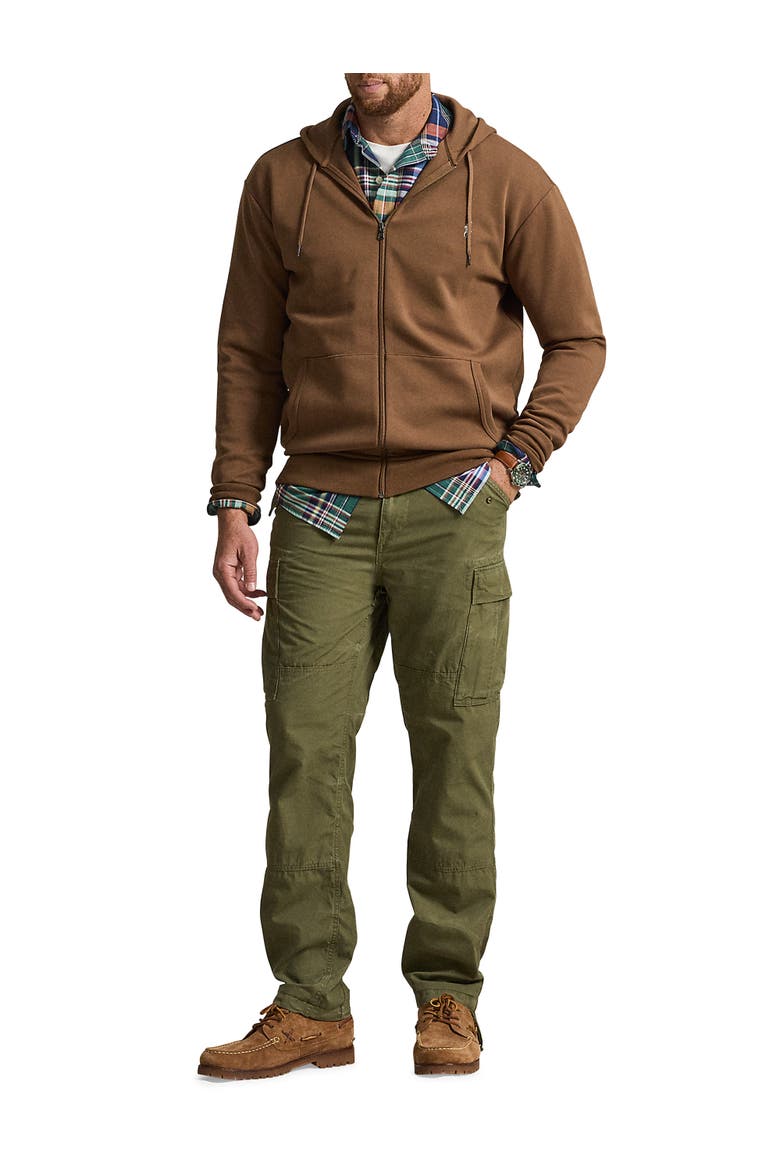 Big & Tall Double-Knit Full-Zip Hoodie, Alternate, color, LUGGAGE BROWN