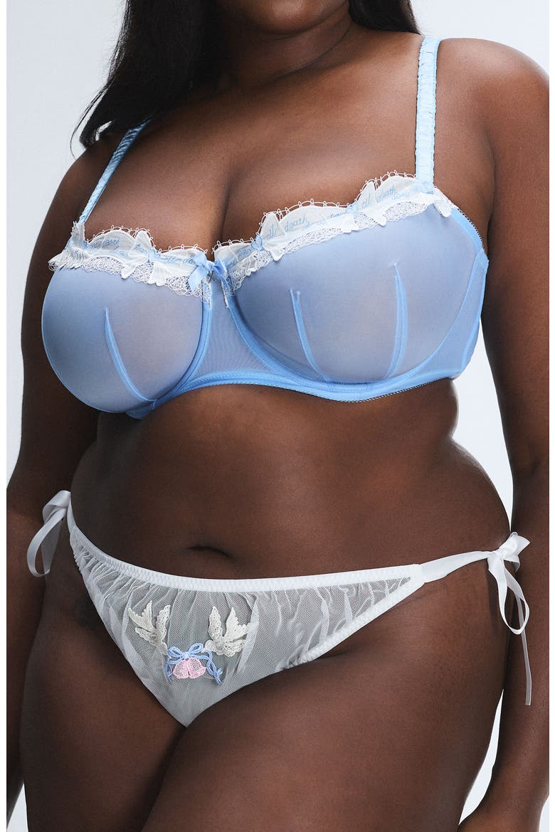Flirty Wordy 2-Pack Bridal Bikinis, Alternate, color, BLUE/ WHITE