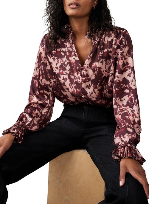 Mint Velvet Printed Satin Blouse In Multi