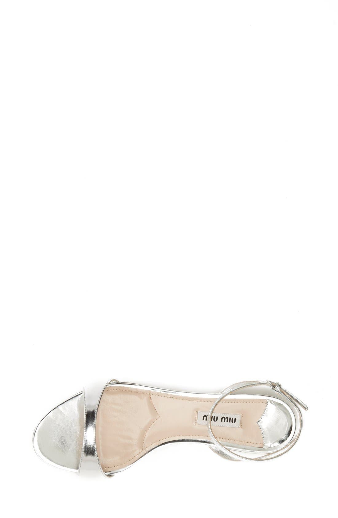 Jeweled Heel Ankle Strap Sandal, Alternate, color, SILVER