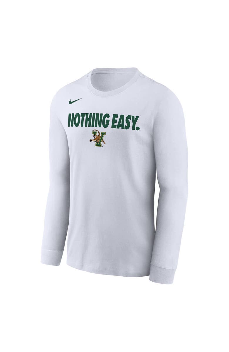 Nike Men's Nike White Vermont Catamounts 2025 On-Court Bench Long Sleeve T-Shirt, Alternate, color, 