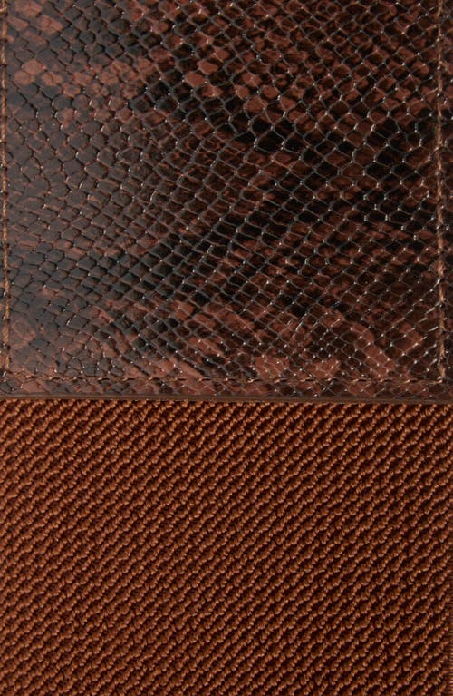 Vince Camuto Snakeskin Print Wide Belt In Brown