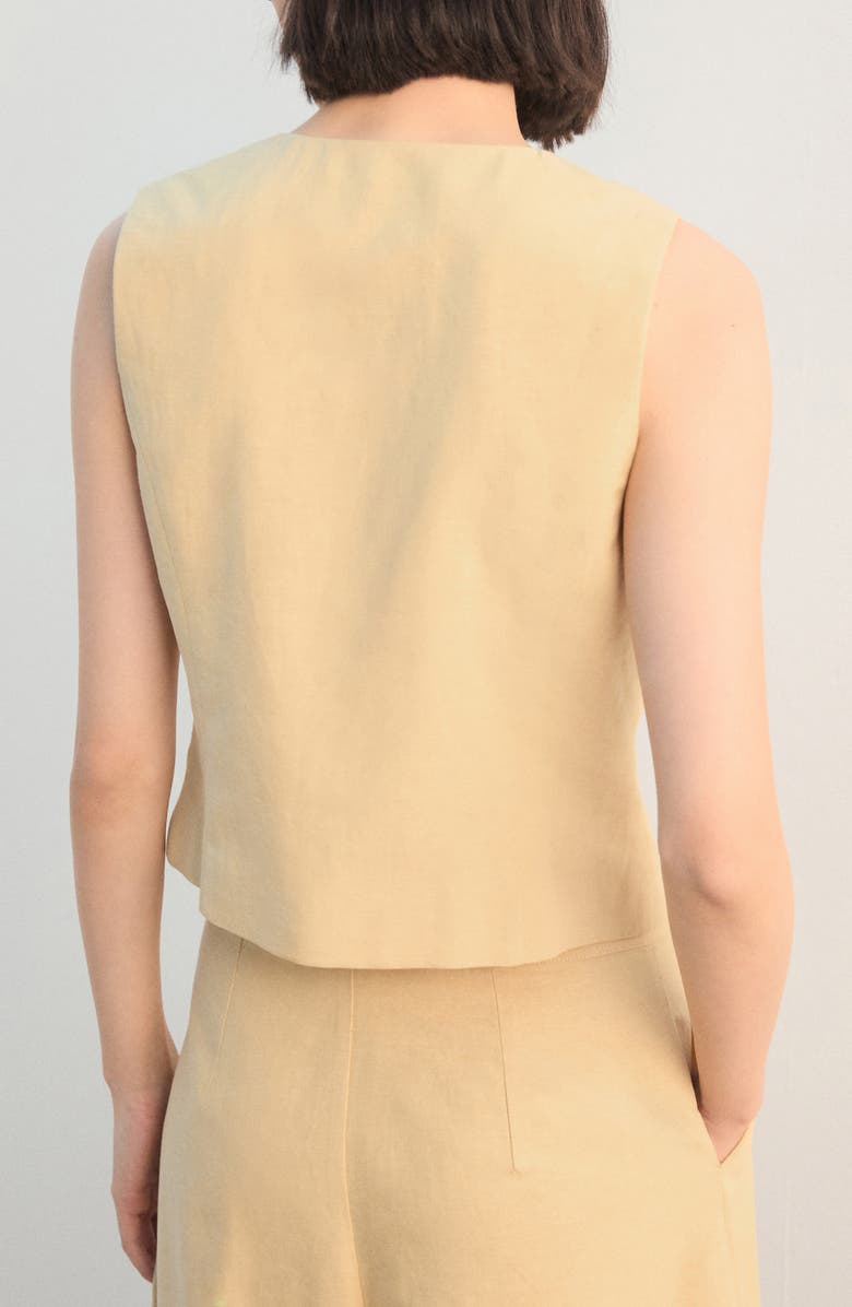 MANGO Double Breasted Vest, Alternate, color, Mustard