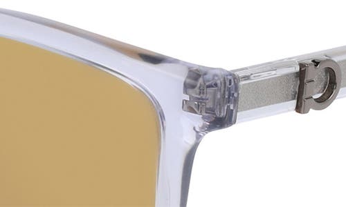 Ferragamo 55mm Rectangular Sunglasses In Transparent Grey