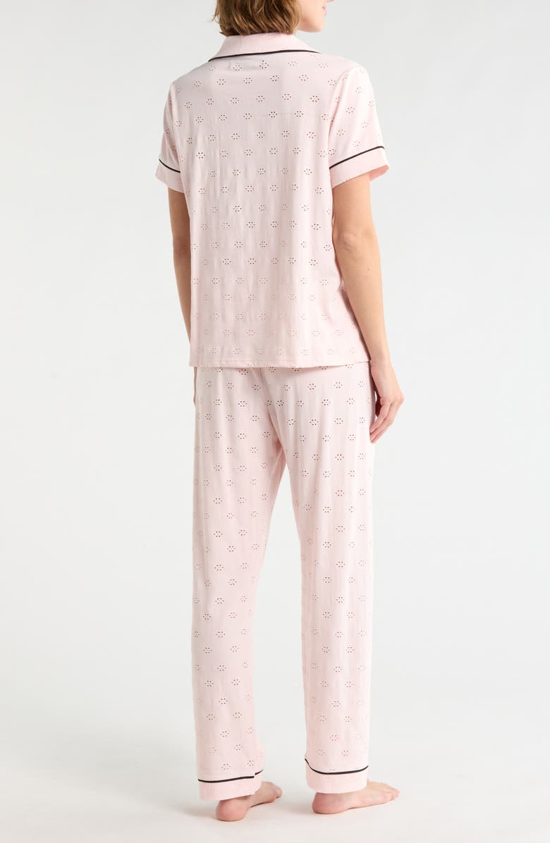 French Connection Eyelet Short Sleeve Pajamas, Alternate, color, Heavenly Pink