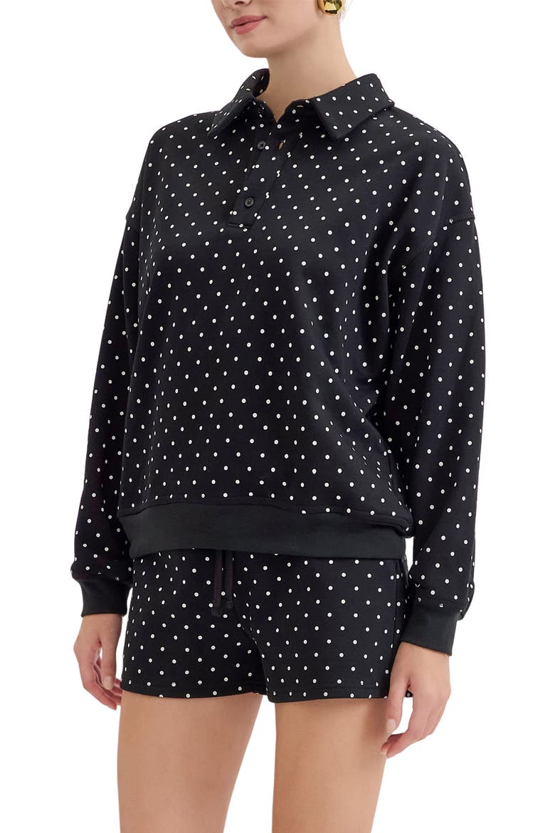 Joey Polka Dot Sweatshirt, Alternate, color, BLACK WHITE DOTS