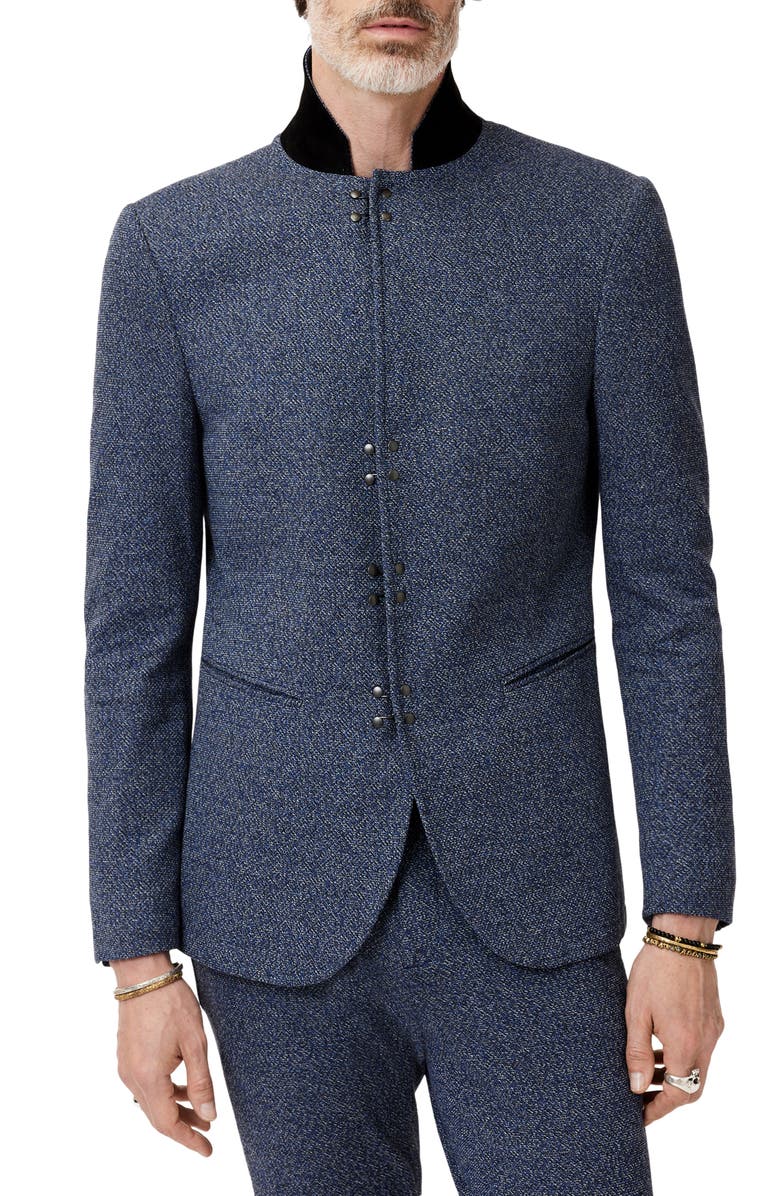 John Varvatos Madison Slim Fit Tweed Blazer, Alternate, color, Lake Blue
