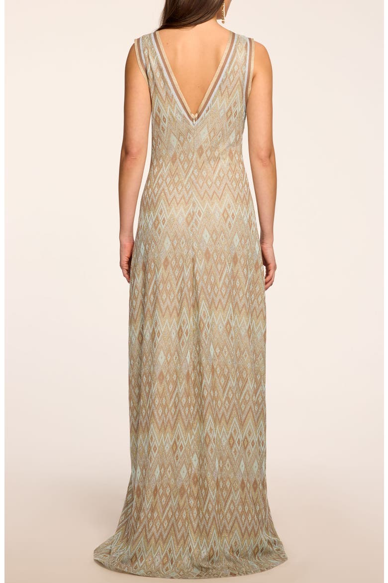 Reese Geometric Maxi Dress, Alternate, color, GOLD DIAMOND