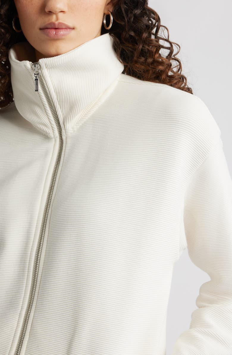 Caslon<sup>®</sup> Ottoman Knit Bomber Jacket, Alternate, color, White Hot