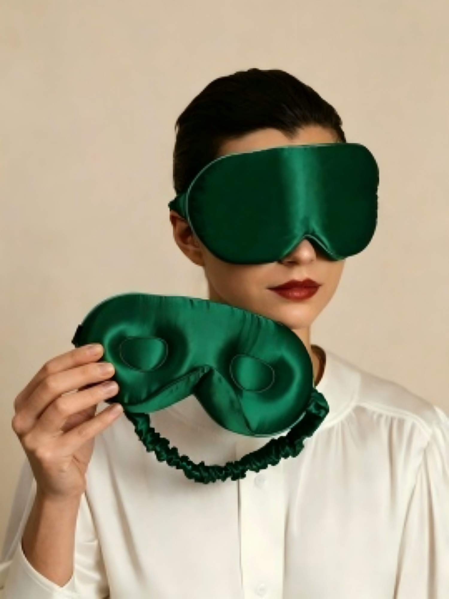 Silksilky 22 Momme Mulberry Silk Upgraded 3d Adjustable Eye Mask In Green