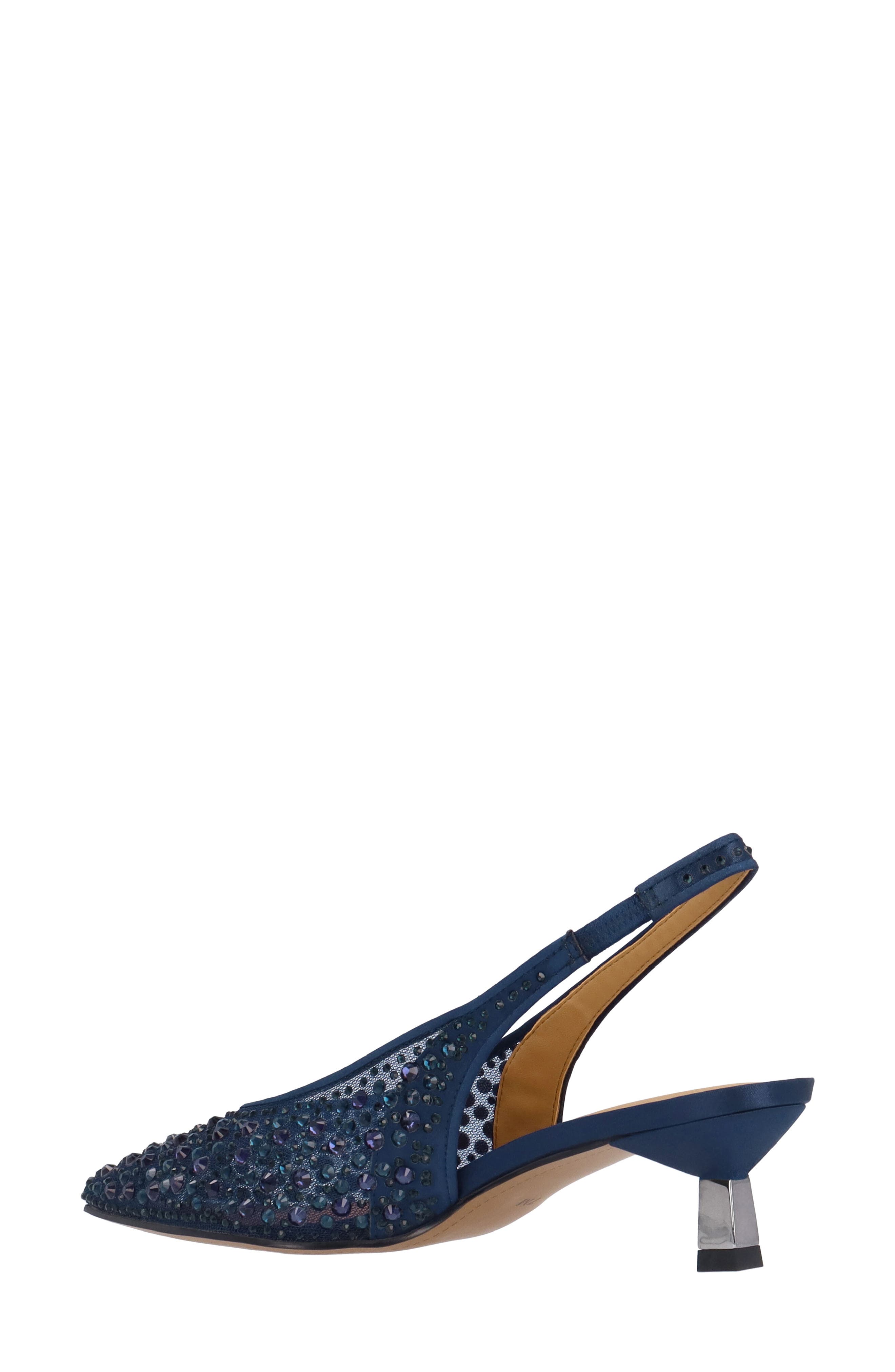 Tressa Slingback Pointed Toe Kitten Heel Pump, Alternate, color, NAVY